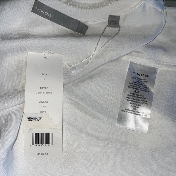 NWT Vince Optic White Shell Crew Neck Tank - Picture 4 of 6